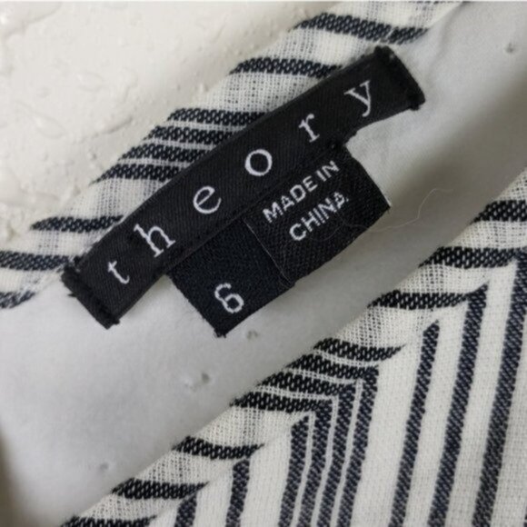 Theory $315 Sially Striped Cotton Summer Dress size 6 Spaghetti Straps Coastal - Picture 3 of 12